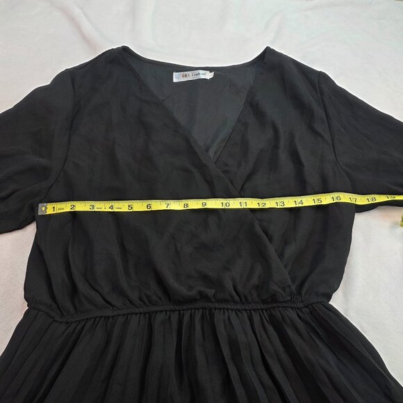 BBX Lephsnt Black Wrap Dress - Elegant & Flowy - Size L - Picture 10 of 13